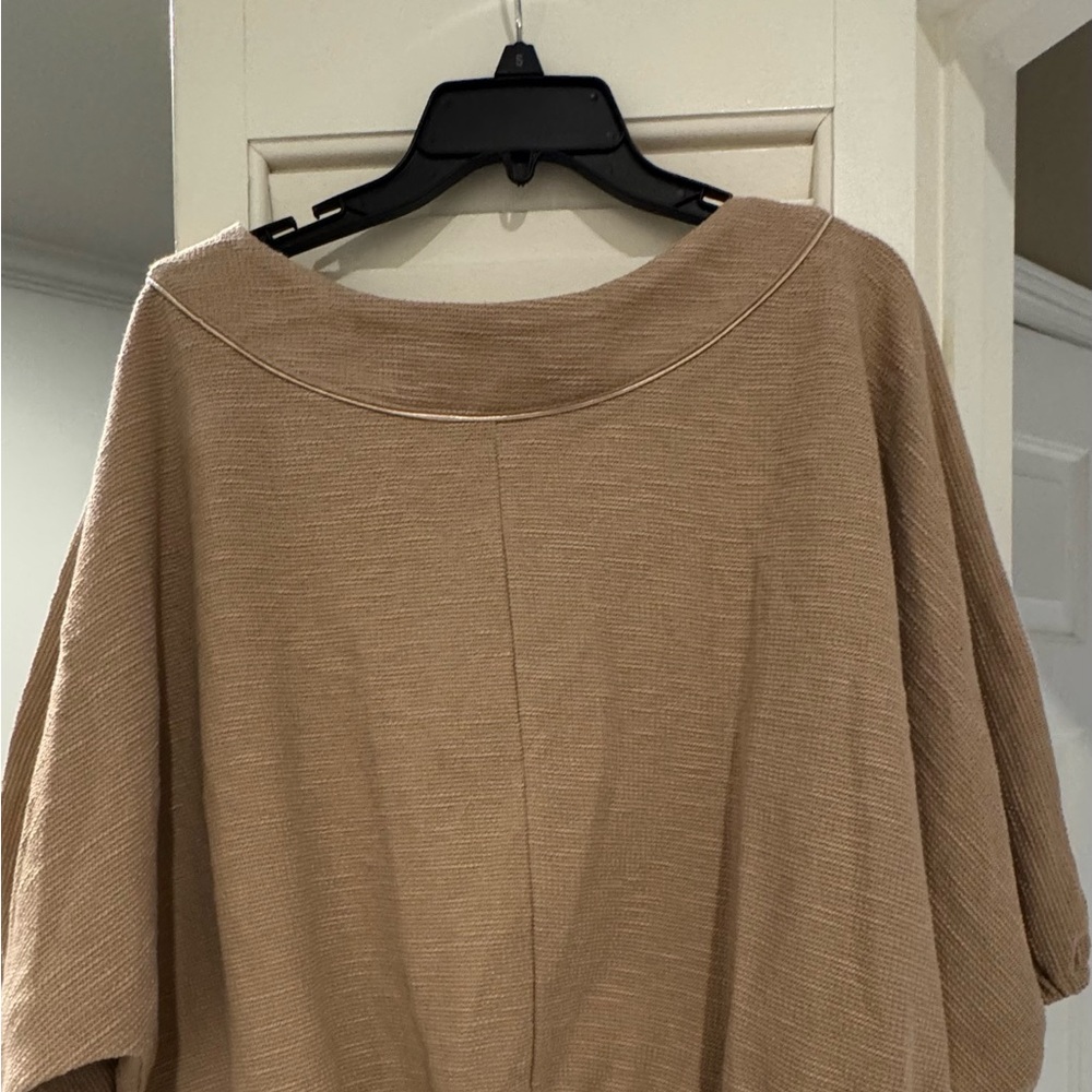 Anthropologie sz SM dusty rose/blush colored dolman sleeve boat neck blouse